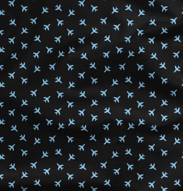 Chiffon Fabric Airplane Shirting Print Fabric