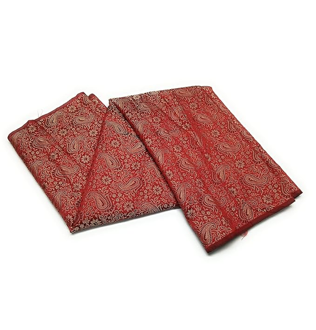 Girls Ethnic Unstitched Blend Cotton Jacquard Soft