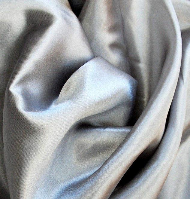 Silky Satin Silver Plain Dress