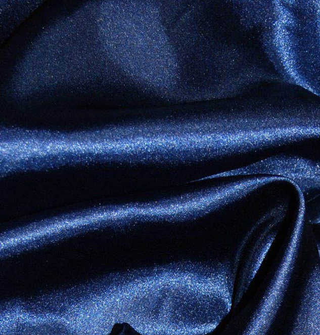 Fabrics Navy Silky Satin Dress