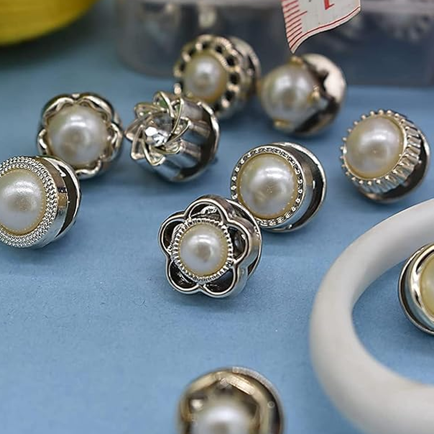 30 Pcs Pearl Safety Brooch Button Pins