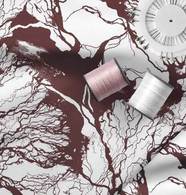 Chiffon Fabric Landscape & Tree Shirting Print Fabric