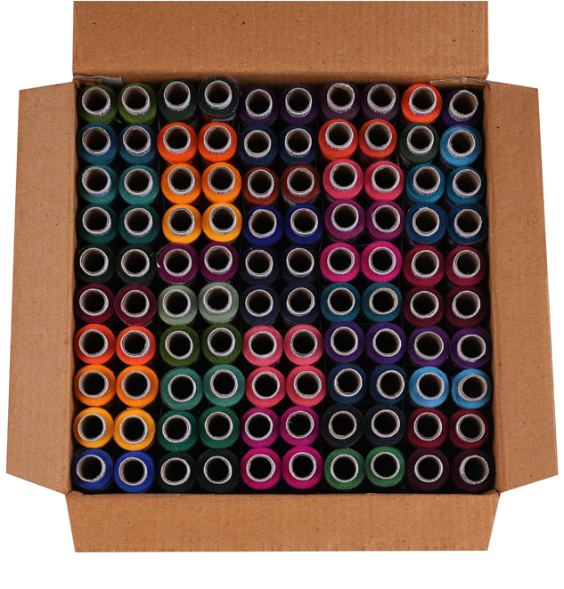 Eastate Poly 2 Polyester Sewing Thread Box (180 Meters Each- Set of 100 Tubes)