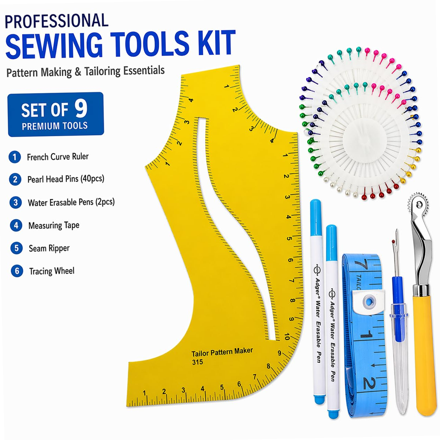 Curve Ruler with Measuring Tools, Tailoring Accessories
