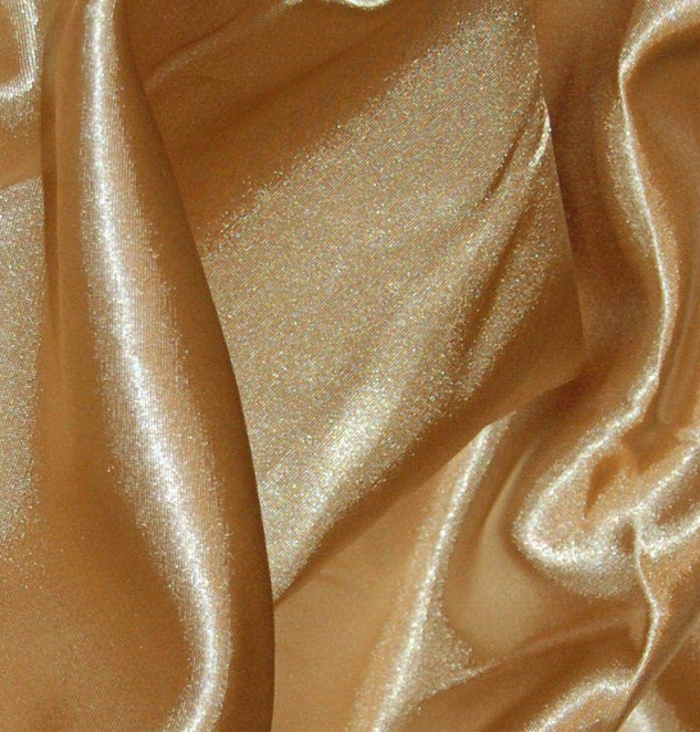 Antique Gold Silky Satin Dress Fabric Plain