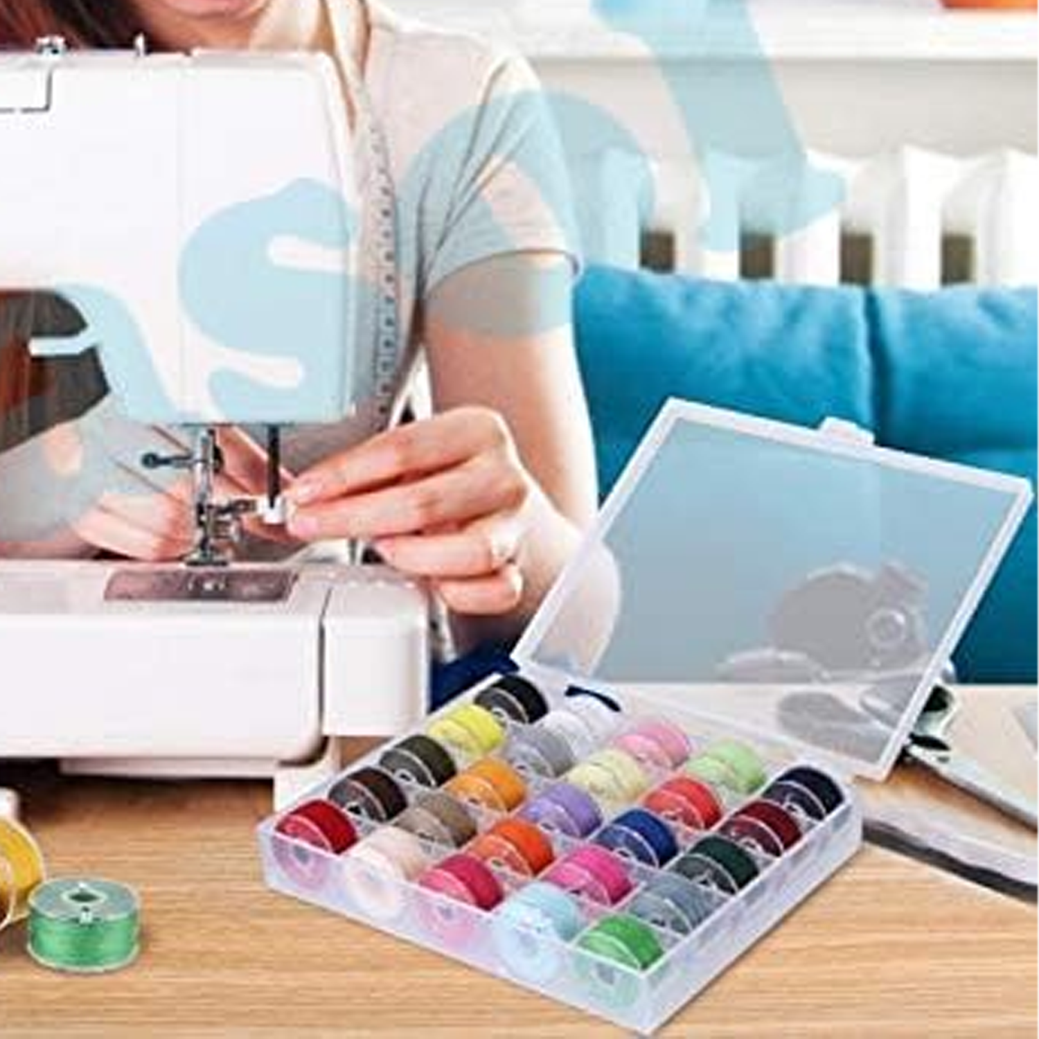 Sewing Machine Bobbins Set, 25 Pieces with Organ Needles