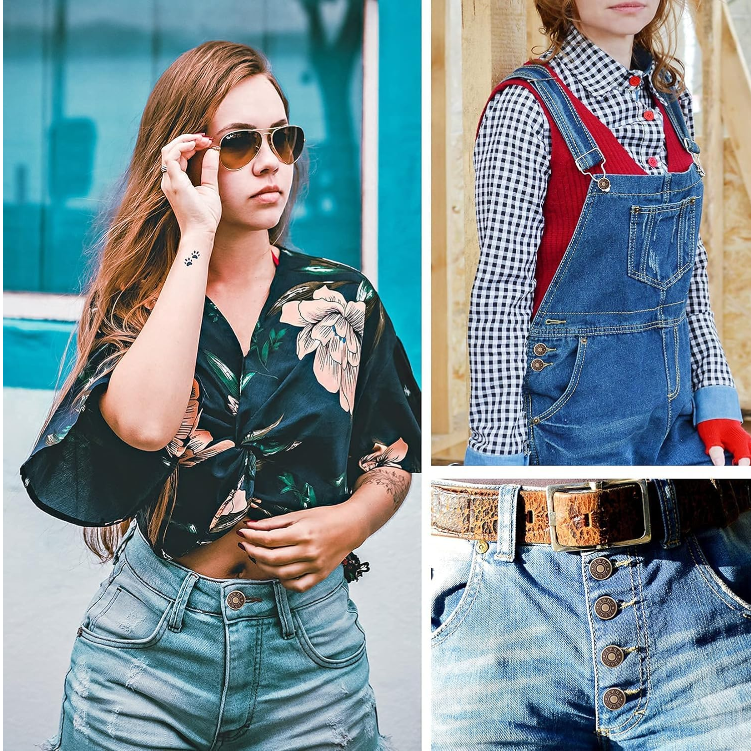 Metal Jeans Buttons for Waist Size Adjustment