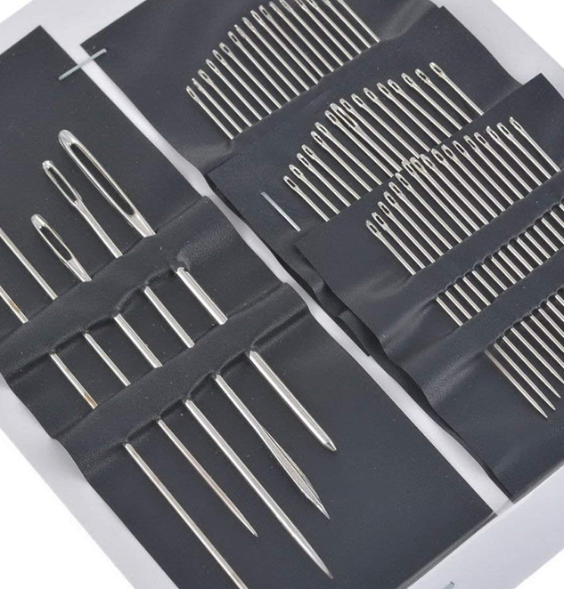 55 Pieces Stainless Steel Big Eye Hand Sewing Needles Set