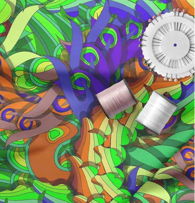 Fabric Leaves Artistic Print Sewing Fabric