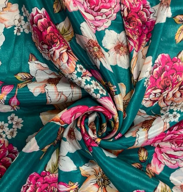 Digital Printed Fabric Dress Material Soft Floral Print Fabric