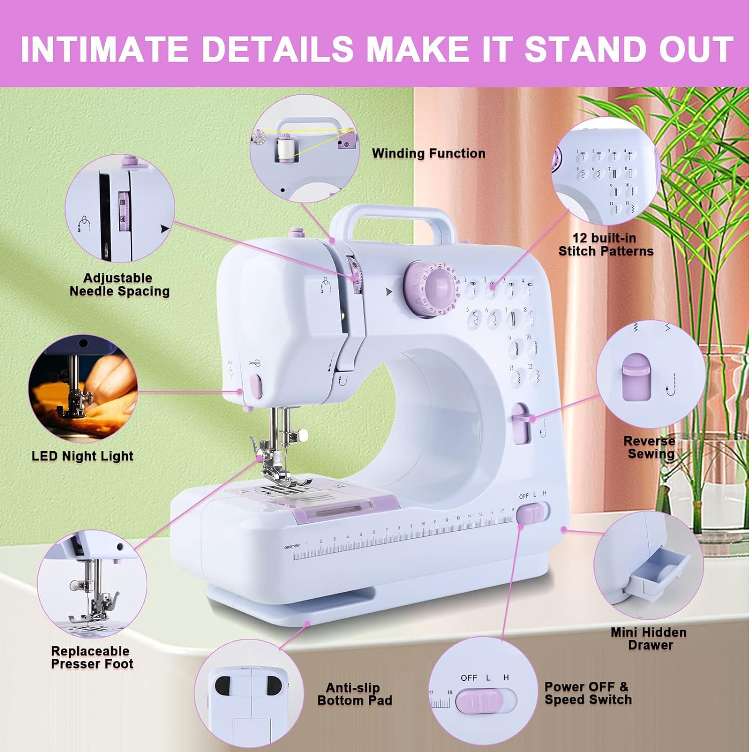 Sewing Machine for Beginners & Kids, Mini Portable Sewing Machines
