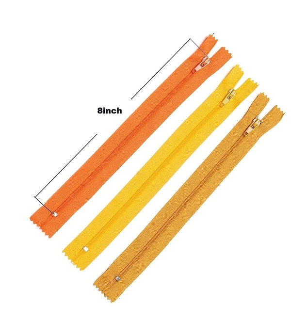 Colorful 8-Inch Nylon Zippers | Set of 25,