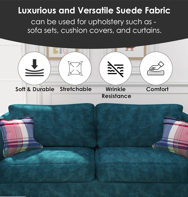 Suede Unstitched Fabric for Sofa Bed Cover Curtains Cushions